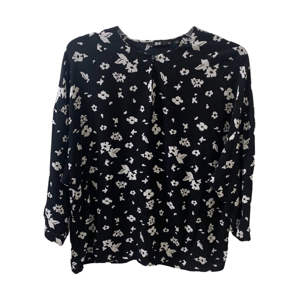 Uniqlo Small Popover Floral Blouse